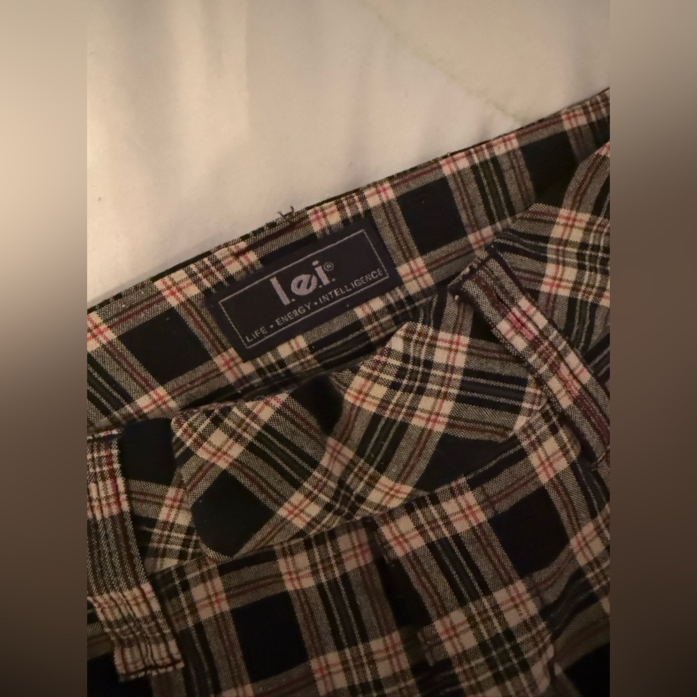 LEI Y2K Vintage Flare Bell bottom pants Plaid - Picture 4 of 4
